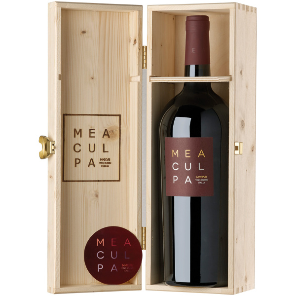 Mea Culpa Vino Rosso - Magnum in Holzkiste -